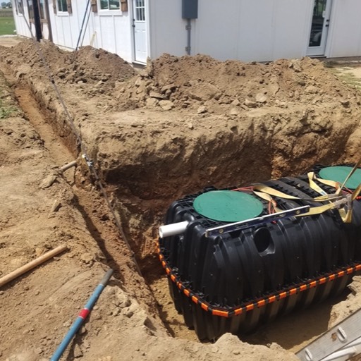 Septic tank excavation installation