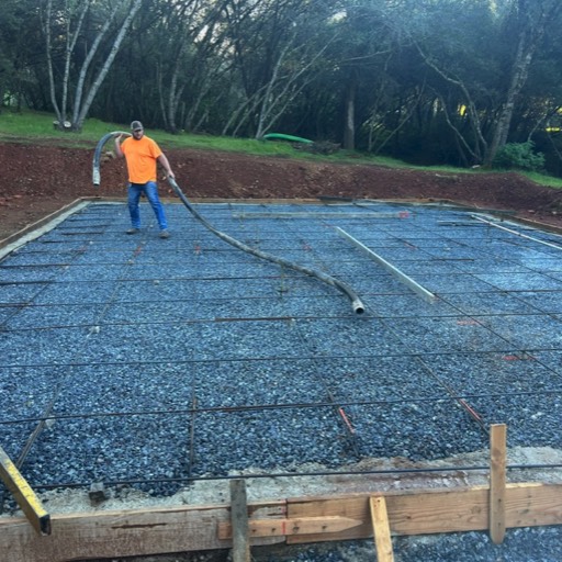 Pouring concrete foundation